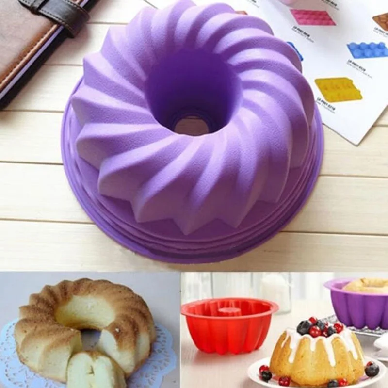 3D Silicone Cake Molds Cake Pan Ring Shaped Bakeware Pastry Bread Mold