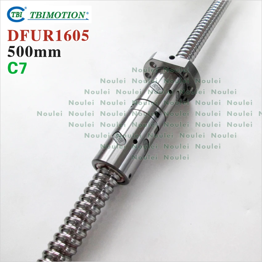 TBI 1605 C7 500mm ball screw 5mm lead with DFU1605 ballnut + end machined for CNC diy kit DFU set