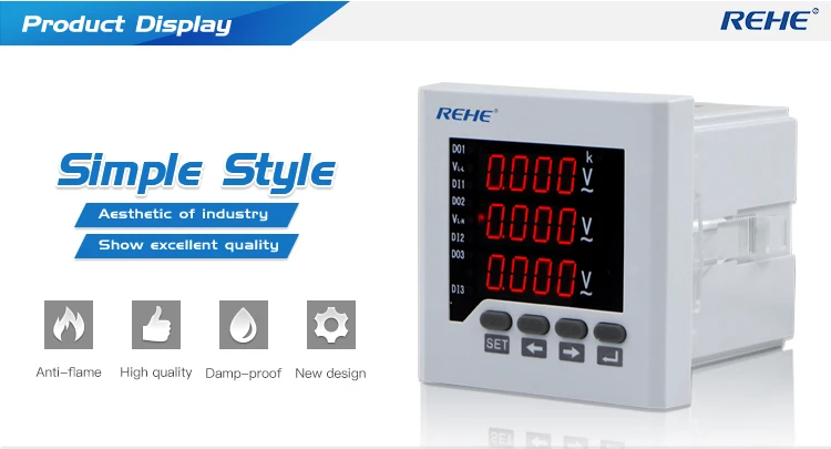 REHE AC RH-3AV73 80*80 мм интеллектуальная аналоговая панель Elctrical вольтметр светодиодный