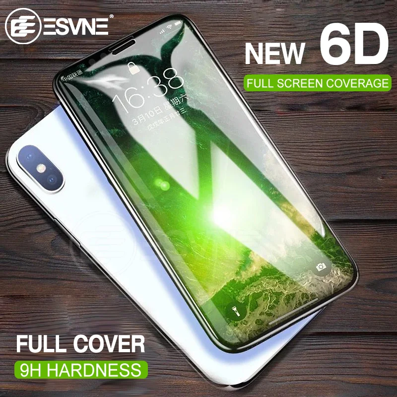 ESVNE 6D защитное стекло на айфон 6 6S 7 plus Screen Protector стекло на айфон 7 8 плюс стекло Полный крышка пленки изогнутый край