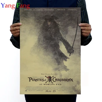 

Pirates of the Caribbean Vintage Kraft Paper Movie Poster Home Decor Wall Decals Art Magazines Retro Painting 51*35cm
