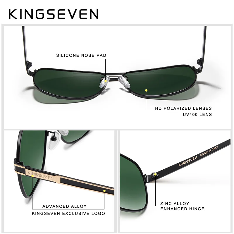 Мужские солнцезащ. Очки с УФ защитой KINGSEVEN черно красные солнцезащитные очки