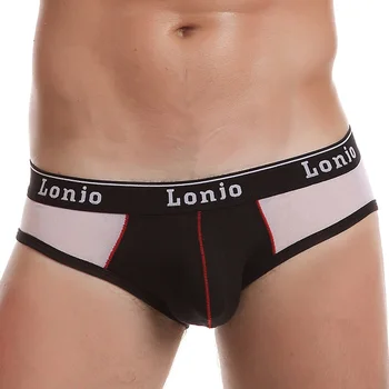 

High Quality Fashion Male panties Mens Sexy Thin Gauze breathable Male Underwear Multi Color Patchwork Briefs Men Retro 169