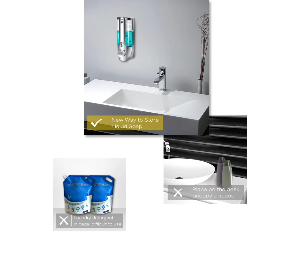 Акция 350 мл настенный душевой дозатор шампуня и мыла для ванной с замком для ванной комнаты Санузел высокое качество