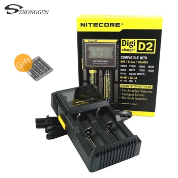

100% Nitecore D2 Charger with LCD Display Universal Smart Battery Charger car For 18650 Batteries Li-ion/ LiFePO4/ Ni-MH/ Ni-Cd