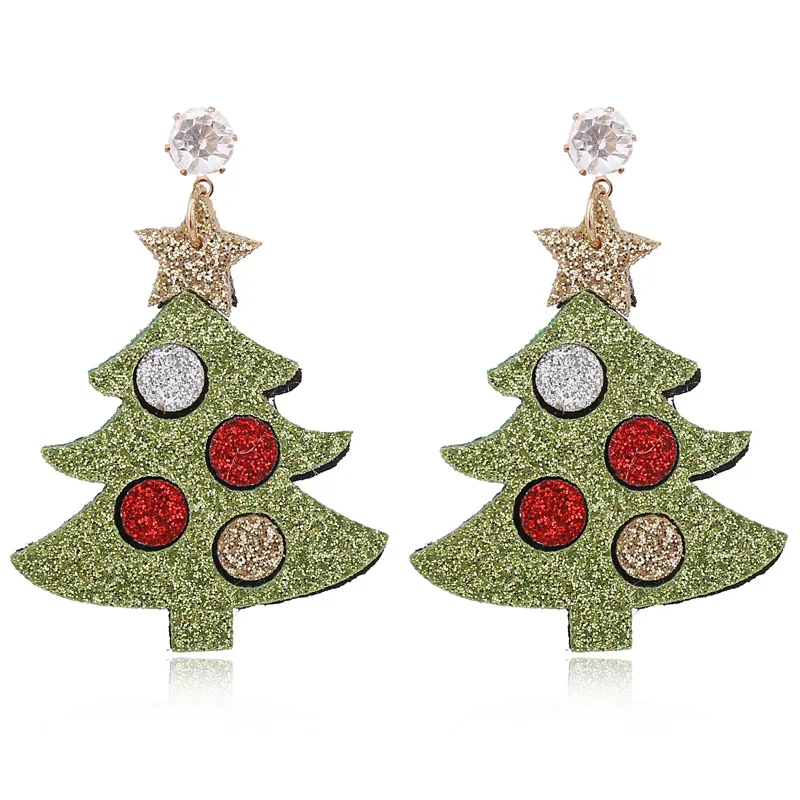 XIYANIKE, дизайн, модные женские серьги с Санта Клаусом, снеговиком, милой елкой, рождественские украшения, серьги для женщин, подарки, серьги из ткани, e70 - Окраска металла: Tree