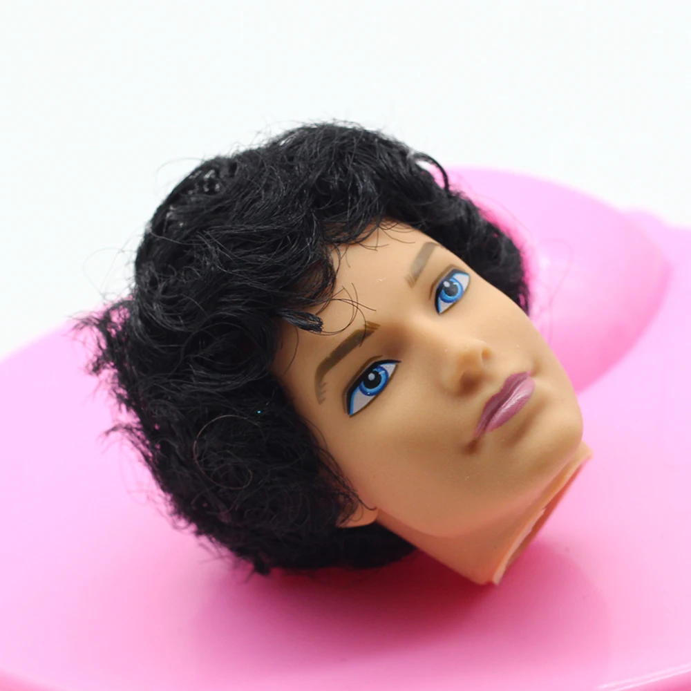 Один шт 3D глаза черные каштановые волосы бойфренд мужская кукла голова для Кена кукла для парень Барби Кукла аксессуары er019