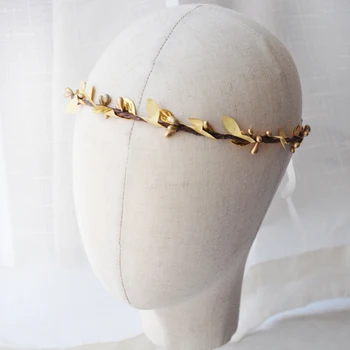 

10PCS Handmade Silk Leaf Gold Berries Woodland Rustic Flower Crown Headband Floral Halo Boho Daylife Wedding Prom Party