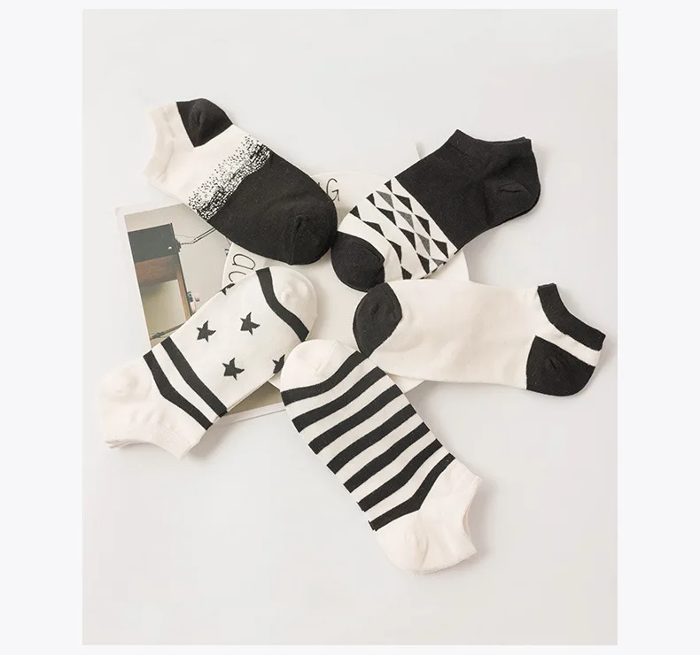 Unisex Men Classic Two Stripes Cotton Socks Slippers Retro School