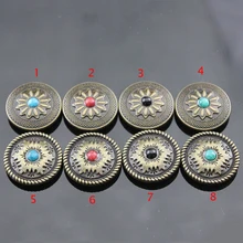 DIY cuero artesanal vintage color bronce piedra falsa billetera decorativa cinturón bolsa tornillos de botón 5 unids/lote