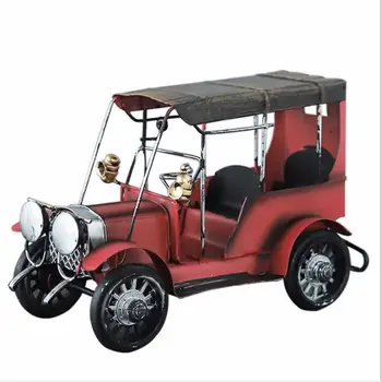 

Vintage Metal Car Crafts Metal Antique Cara model desktop Decoration Children Toys Birthday Gift Home Decoration