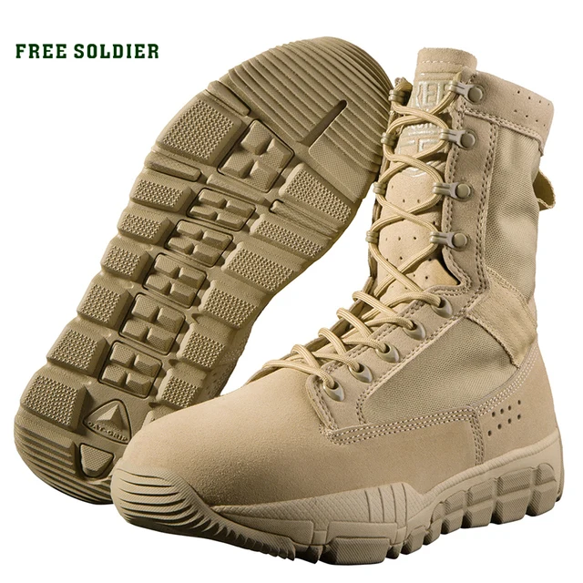 FREE SOLDIER outdoor tactical wear-resistant breathable hiking camping shoes,average height ankle boots