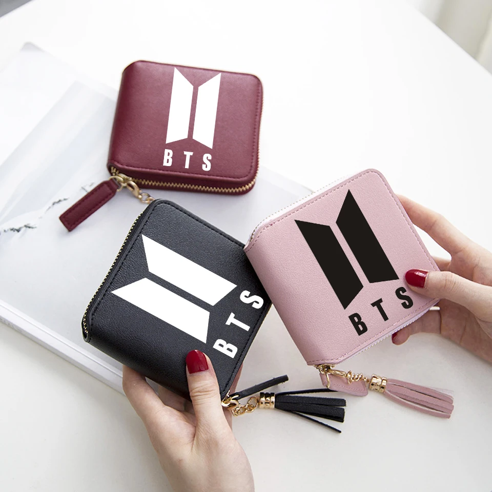 2018 New Korean Kpop Style Women Wallets BTS Short Zipper Card Wallet