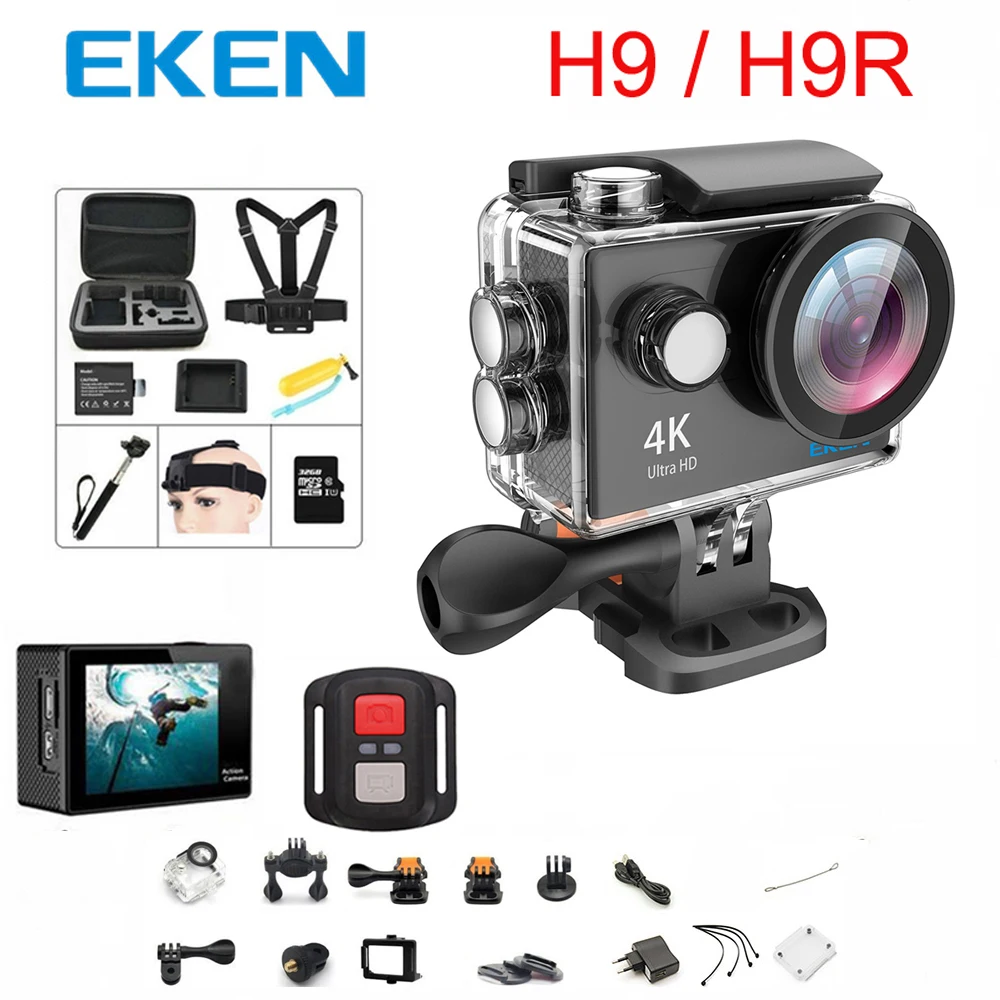 Оригинальный 100% Eken H9/h9r Экшн-камера Ultra HD 4k WiFi 1080 P/60fps 2,0 ЖК-дисплей 170d объектив камеры водонепроницаемый профессиональная спортивная камера