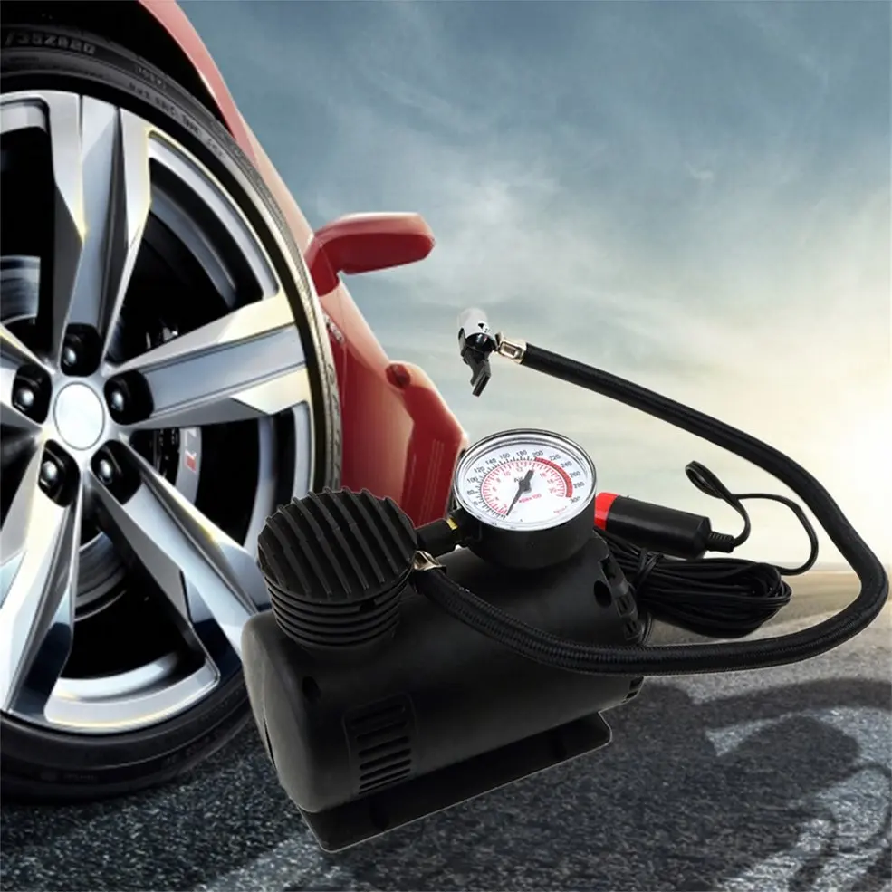 Черный портативный универсальный 12 В 300PSI автомобильный насос для шин, компактный мини компрессор, насос для автомобильных велосипедов, воздушный насос для шин