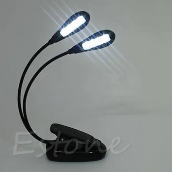 

LED Desk Lamp Dual Flexible Table Light Clip-on Bed Reading Study Desk Lights