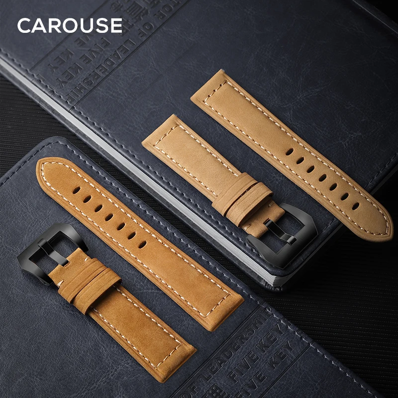 Ремешок Carouse из воловьей кожи ручной работы для Samsung Galaxy Watch Active 42 мм 46 Gear sport S2 S3