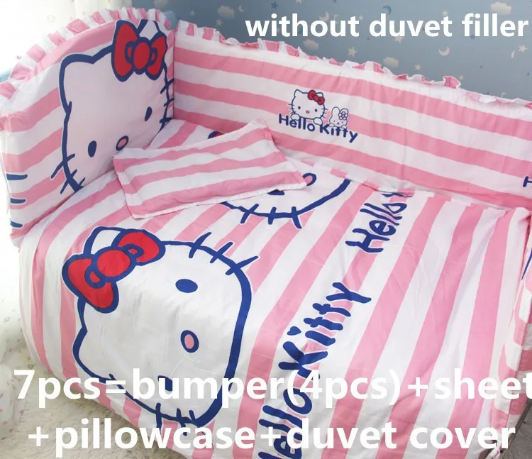 

Promotion! 6/7PCS Cartoon cot bedding set of pieces unpick and wash baby bedding bed sheets , 120*60/120*70cm