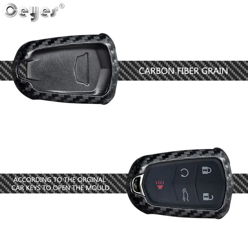 Car carbon fiber key cover for CADILLAC (3)