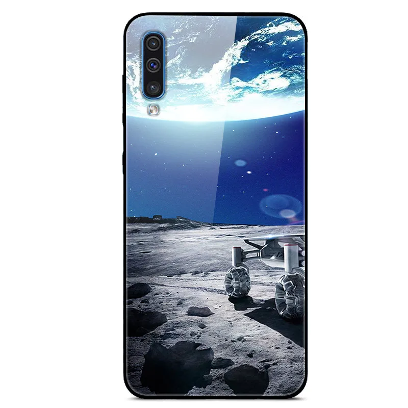 Чехол для Samsung A50 A51 чехол из закаленного стекла с изображением планеты и космоса