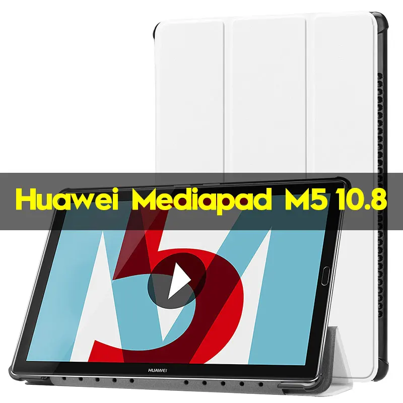 Чехол для huawei Mediapad M5 10 Pro 10,8 дюймов, кожаный Умный Магнитный чехол, чехол для huawei Mediapad M5 10,8 CRM-AL09 CRM-W09 - Цвет: For Huawei M5 WH