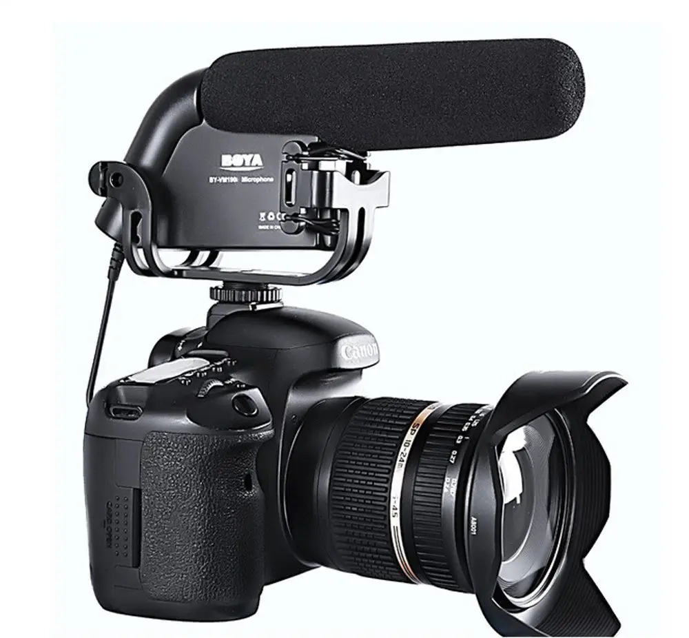 BOYA BY-VM190 Stereo Shortgun Audio Recorder Video Condenser Microphone with Windshield for Canon Nikon Pentax DSLR Camera | Электроника