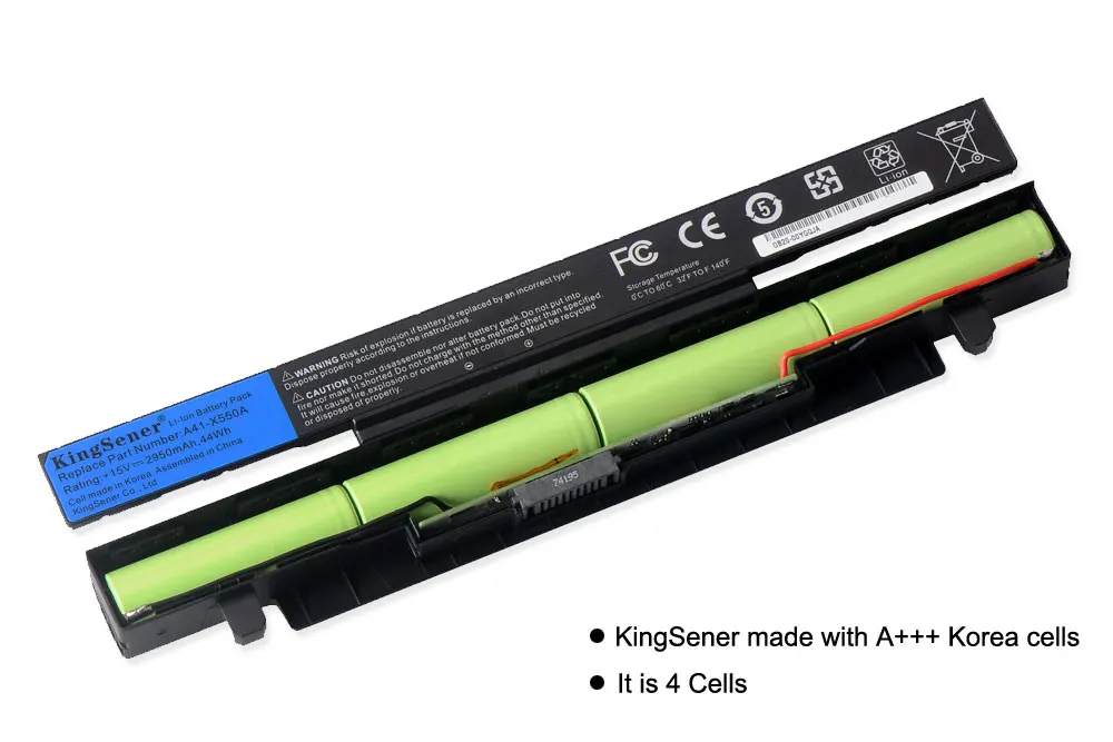 Bateria do Portátil de Asus Pilha de Coreia Novo A41-x550a A41-x550a A41-x550 X450 X550 X550c X550b X550v X450c X550ca X452ea X452c 14.4v 6800mah - Imagem 6