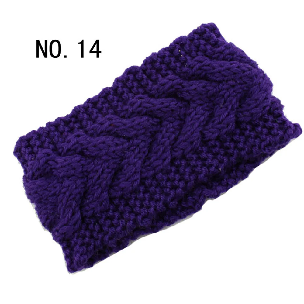 Lavoro a maglia di Torsione Fascia per Le Donne Ragazze Coda di Cavallo Copricapi Turbante Inverno Orecchio Caldo Fascia del Crochet Della Fascia Hairband per I Bambini