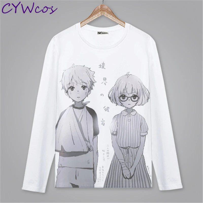 Kyokai no Kanata Мирай Курияма Толстовка с принтом аниме Свободная рубашка Косплей Топ