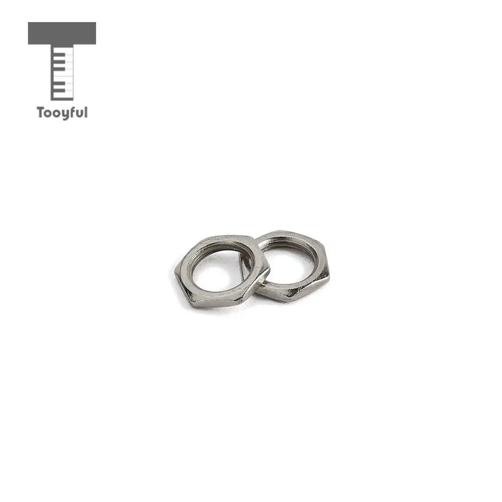 Tooyful 50 Pack Guitar Bass Jack Socket Nut Thin Nut for Guitar Parts Accessories 8mm Diameter