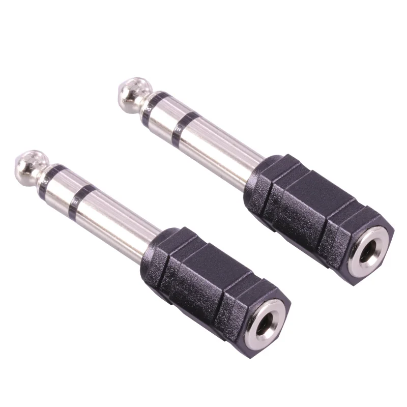 50pcs Jack 6 35mm 1 4 Male To 3 5mm 1 8 Female Audio Converter 6 5 male to 3 5 female Stereo terminal plug headphone adapter