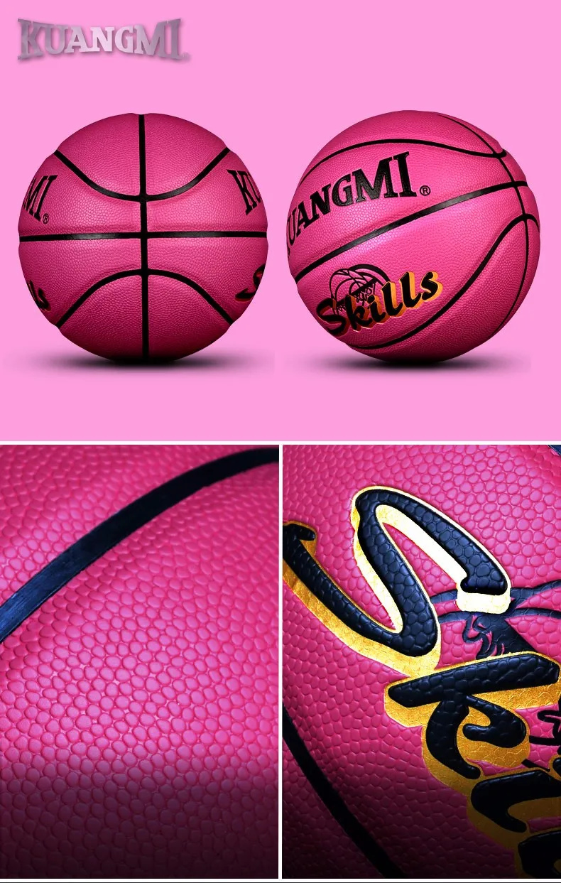 Kuangmi Multicolor Kids Game Basketball Women Men Shooting Trainer Ball Official Size 5 Outdoor Indoor Training Ball Street ball