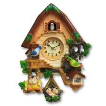 Artisanat maison son-contrôlé coucou horloge coucou dessin animé horloge créative enfants hall chambre locataires muet quartz horloge carillon