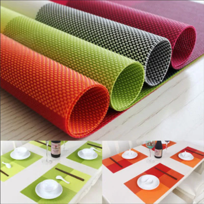 1 Pcs Fashion PVC Placemat Non Slip Plastic Table Mat Water proof