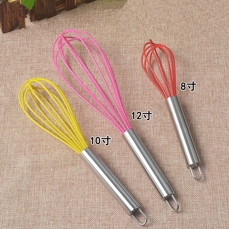 1 Pc 8/10/12" Silicone Egg Beaters Kitchen Tool Hand Egg Foamer Mixer