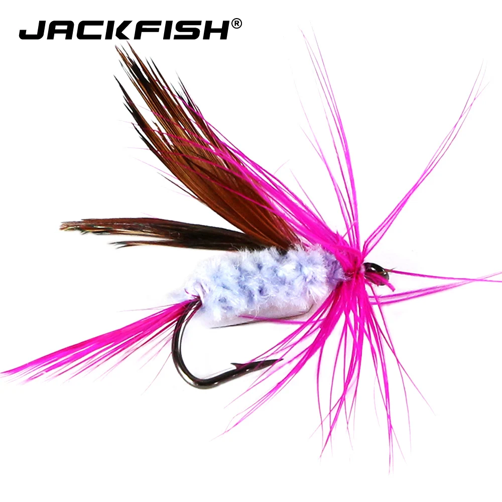 JACKFISH 10pcs/lot Feather Single Treble Hooks Carp Fish Lure Water