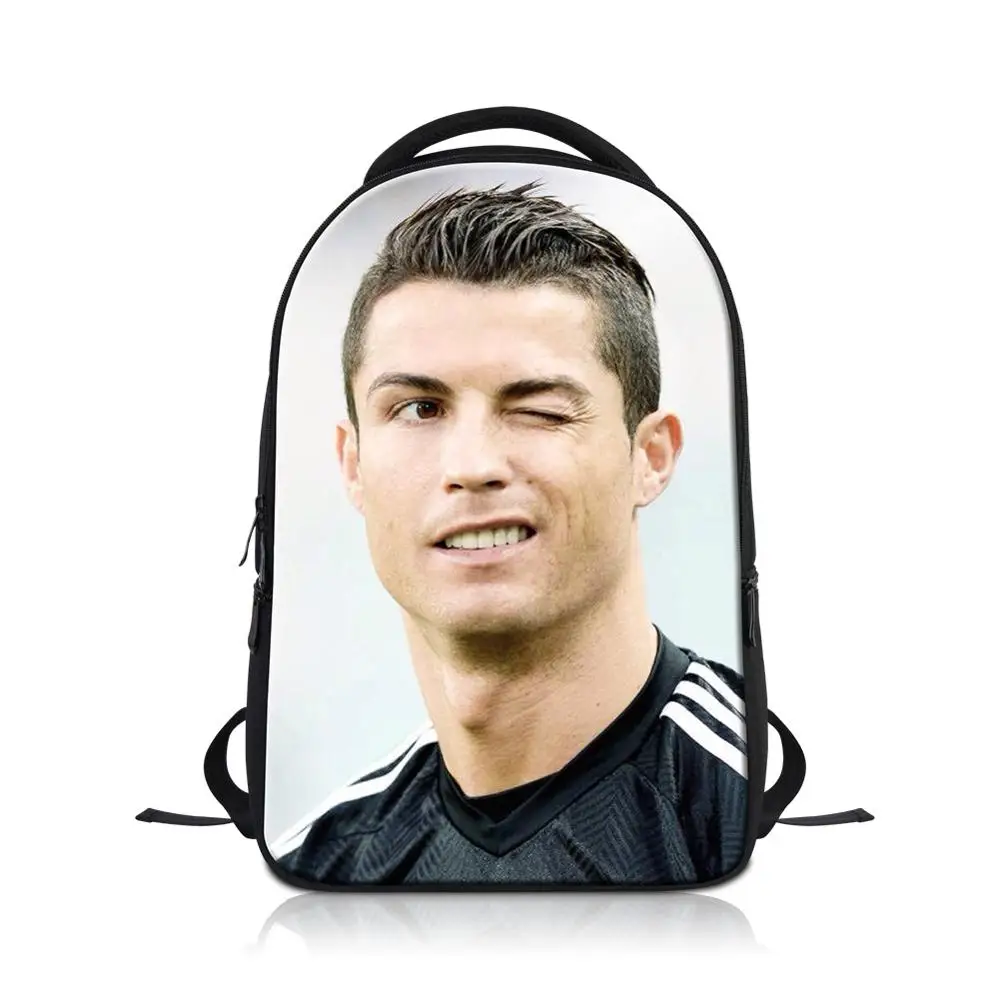 

Men's Large Capacity Laptop Backpack For 14 Inch Notebook Cristiano Ronaldo Footballs Star School Bags For Teenage Boys Knapsack