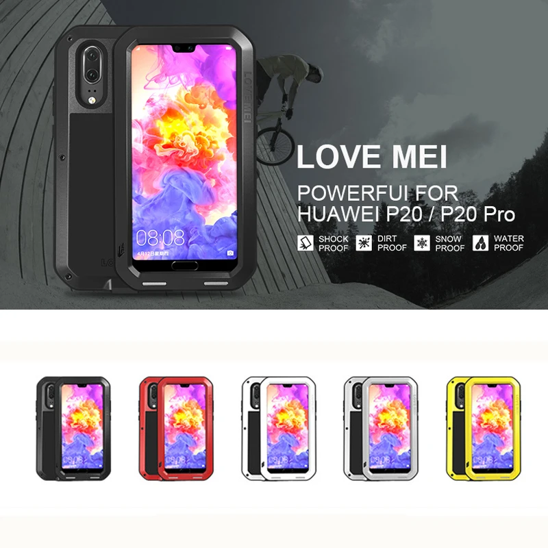 

LOVEMEI Powerful Metal Waterproof Case For Huawei P20/P20 Pro Full Body Back Cover Aluminum Armor ShockProof Defender Phone Case