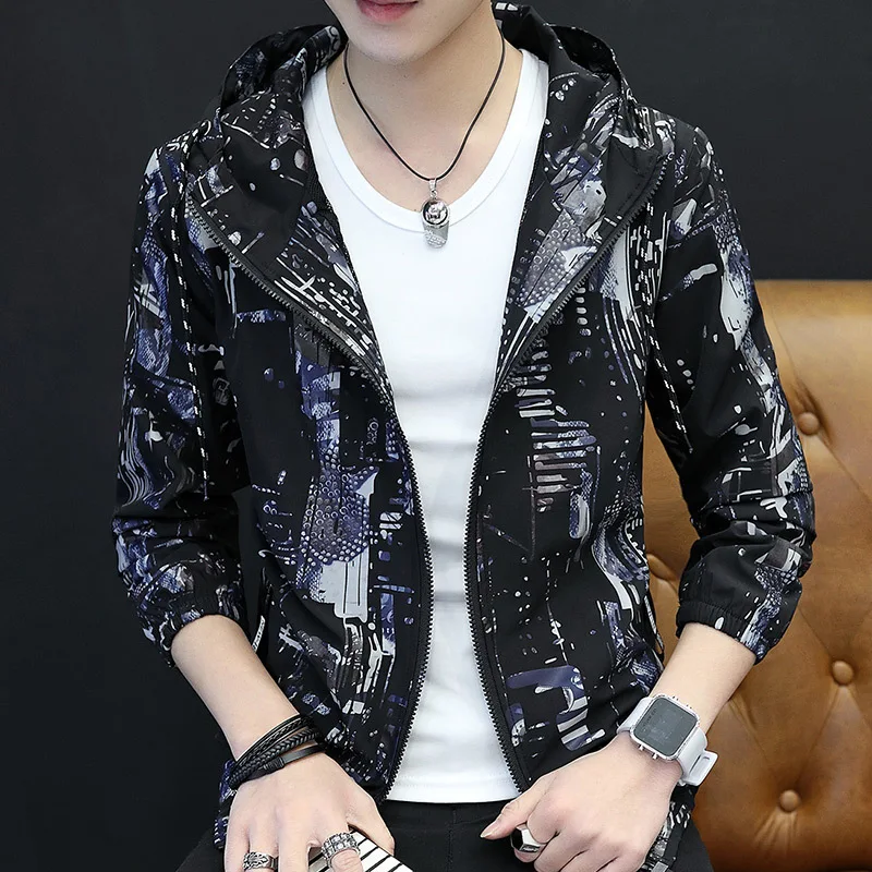Rocksir Hot Sale Men's Spring Jacket High Quality Geometric Print