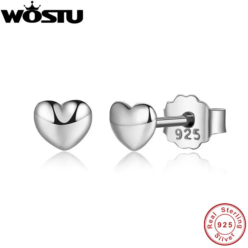 Silver Heart Earring Rose Gold | Heart Rose Earrings 925
