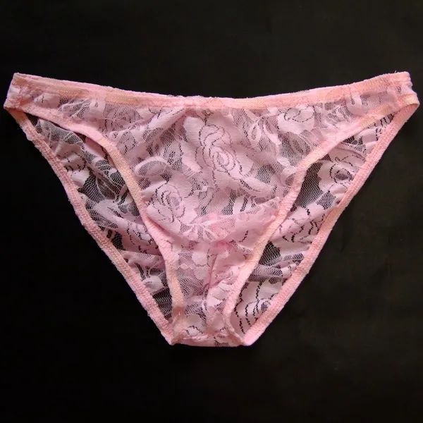 

Sexy Hot! Men Short Underwear Men's Erotic Small Triangular Pants Low Waist Transparent Lace Wave T-Pants