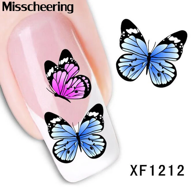 

1sheet Hot Water Transfer Nail Art Sticker Decals Butterfly Design Nail Beauty Wraps