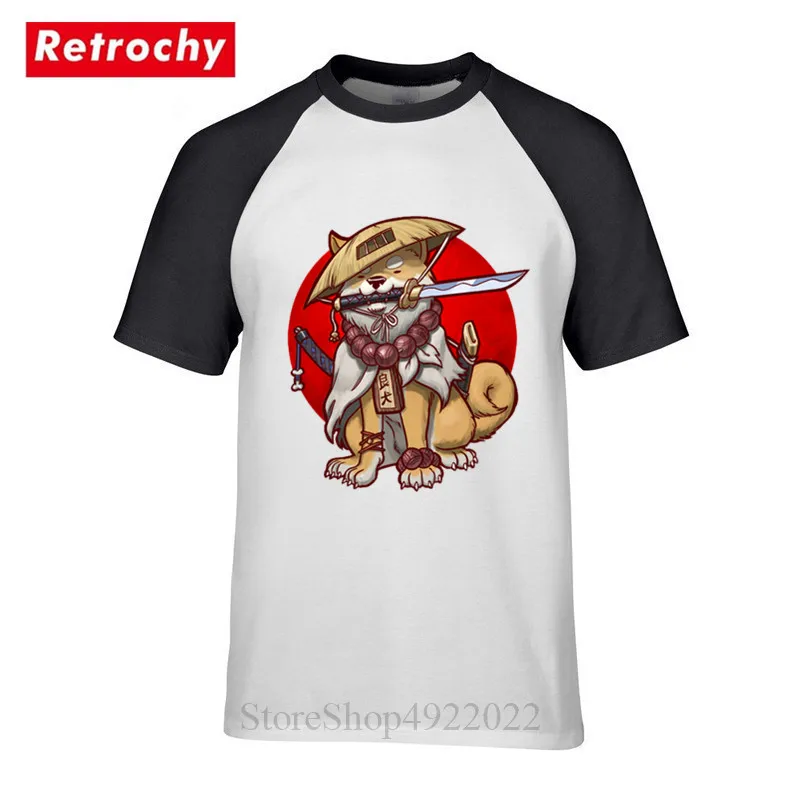 

Japan Anime Akita Samurai Ronin T-Shirt Awesome Kawaii Shiba Dog Inu T Shirt Animal Lovers Clothes Men Dabbing Dog Tshirt Hombre