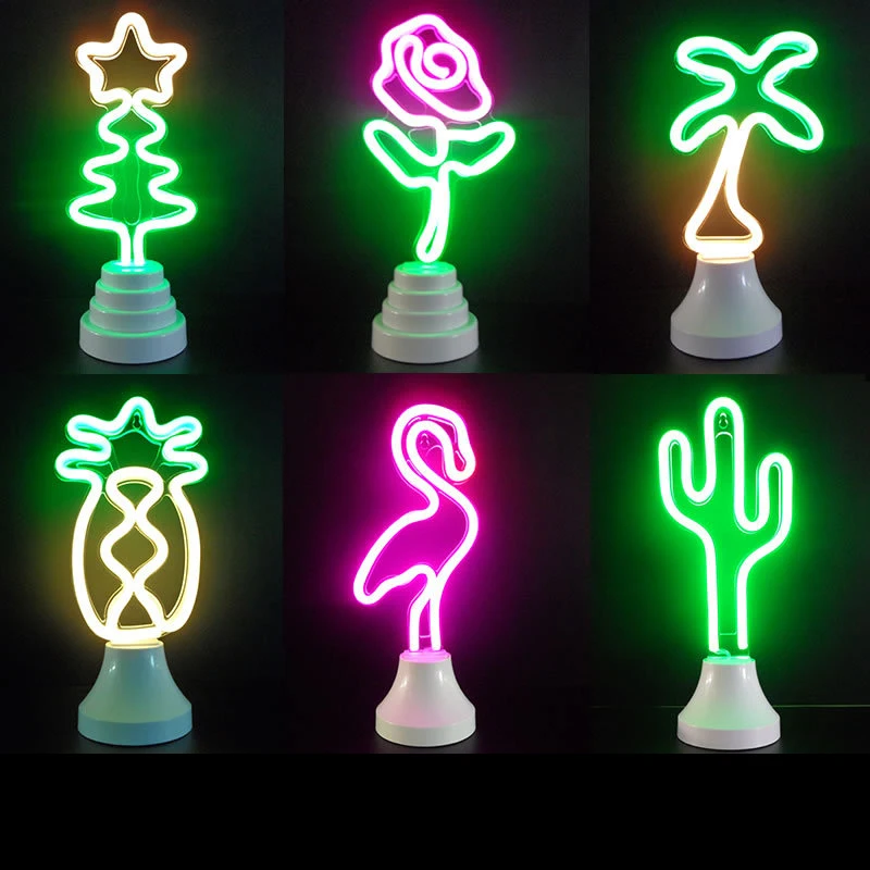 

LED Neon Sign Night Lights USB table lamp light Unique Design Soft Light Wall Decor Lamp Toy For Christmas Wedding Party Kids
