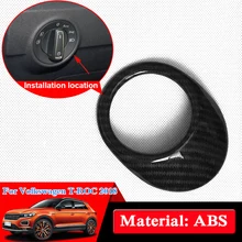 Car Styling ABS For Volkswagen T-ROC Central Left Control Panel Cover Sequin Internal Frames Car Accessories Auto Stickers