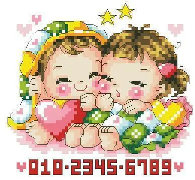 Золотая коллекция милый Набор для вышивки крестиком Secret Love маленьких мальчиков и