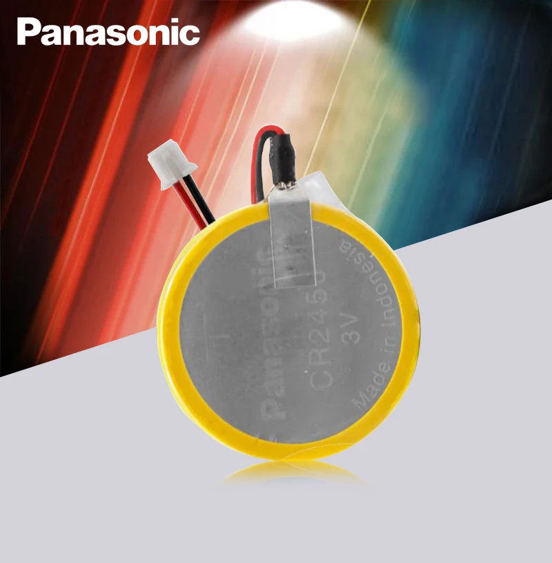 

1pcs New Original Panasonic CR2450 battery with solder pin plug wire bonders CR 2450 3V AFPX-BATT FP-X Series PLC Batteries