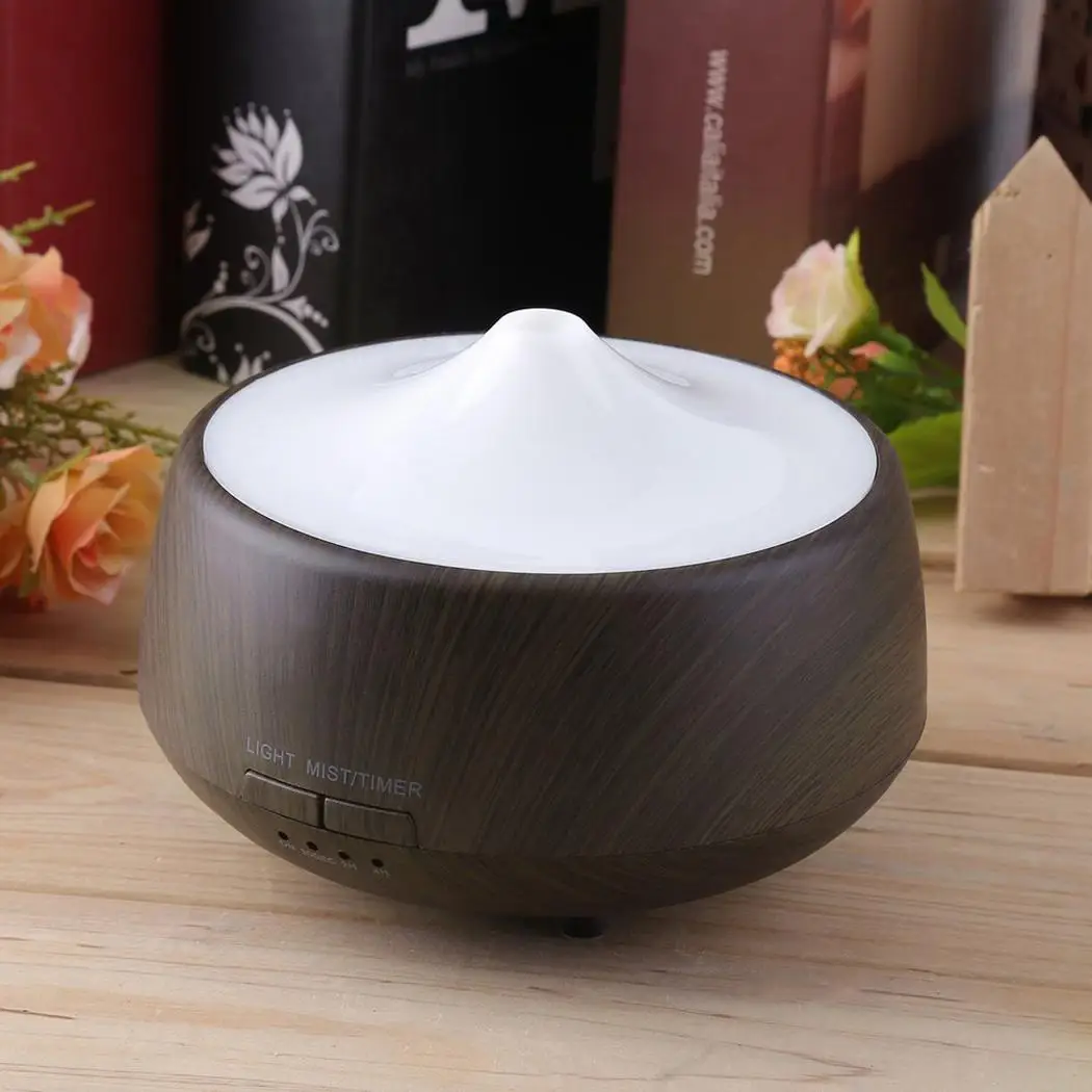 

Ultrasonic Essential Oil Aromatherapy Diffuser Air up to 10 hours Humidifier US Plug Wood DC 24V 650MA Grain