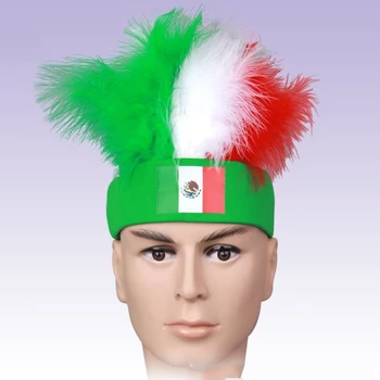 

20pcs/lot Russia Football Game fans feather wig for Mexico football fans football match party wig free shipping