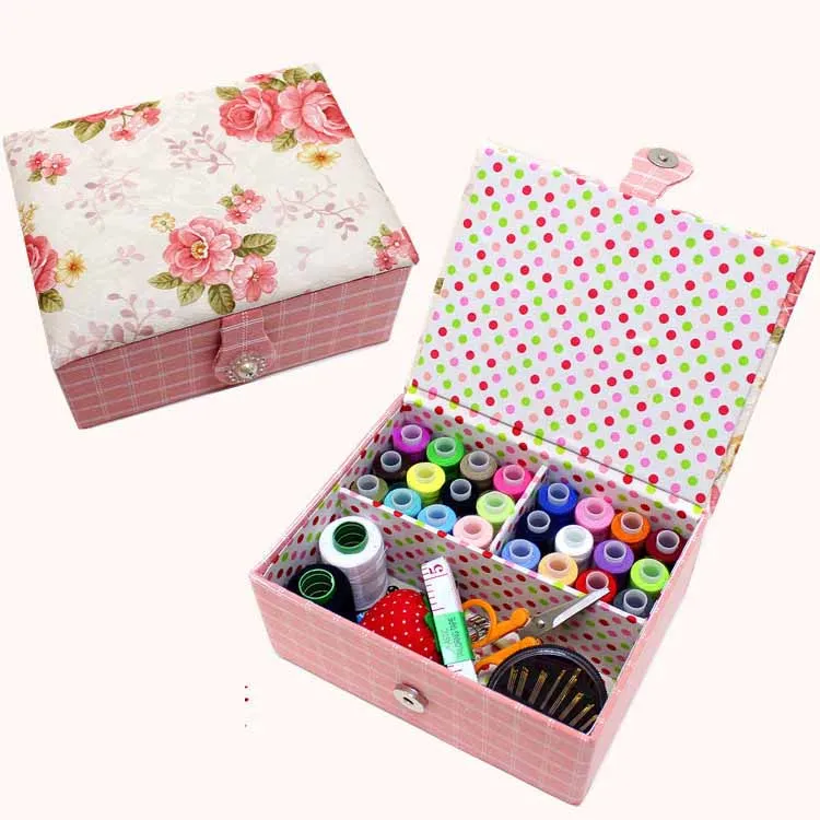 Korean cloth sewing box hand sewn kit cross stitch tools sewing kit